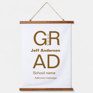 Grad Typografie Moderner Abschluss einfach minimal Wandteppich Mit Holzrahmen
