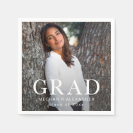 Grad Typografy Foto Graduation Party Serviette