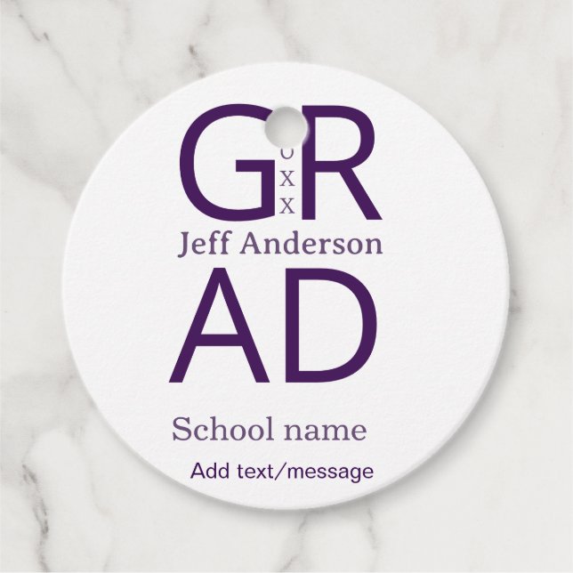 Grad typography modern graduation simple minimal c geschenkanhänger (Vorderseite)