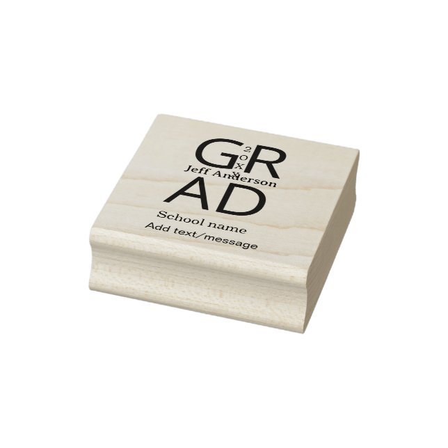 Grad typography modern graduation simple minimal c gummistempel (Stempel)