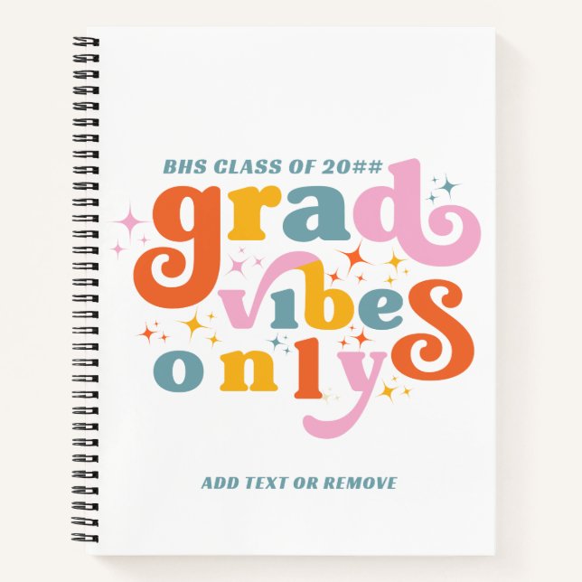 Grad vibes only grade party class of 2024 notizbuch (Vorderseite)