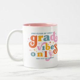 Grad vibes only grade party class of 2024 zweifarbige tasse