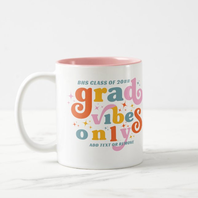 Grad vibes only grade party class of 2024 zweifarbige tasse (Links)