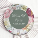 Grad Wasserfarbenflora Elegant Moderner Abschluss Pappteller<br><div class="desc">Grad Watercolor Floral Elegant Moderne Abschluss Paper & Party Teller bietet eine stilvolle Aquarell-Blume mit Eukalyptus,  Palmfronten,  Rose,  Peonies und Farne in gedämpften Tönen von Pflaume,  Bordeaux,  Grün,  Pfirsich und Rosa. Personalisiert,  indem Sie den Text in den dafür vorgesehenen Textfeldern bearbeiten. Entworfen von ©Evco Studio www.zazzle.com/store/evcostudio</div>