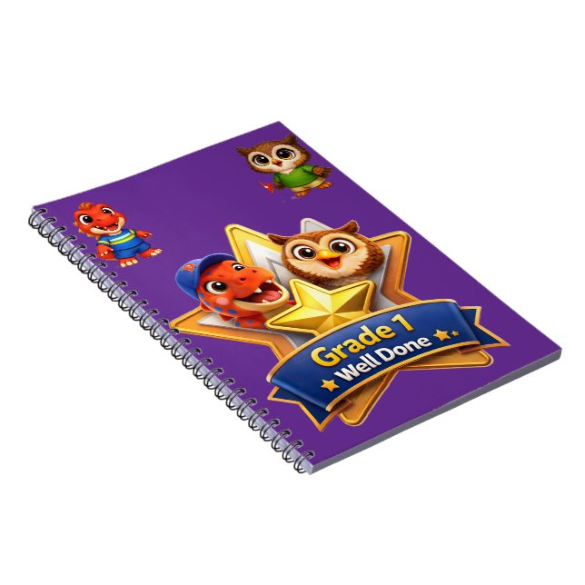 Grade 1 well done hoot the owl and Rex achievement Notizblock (Rechte Seite)