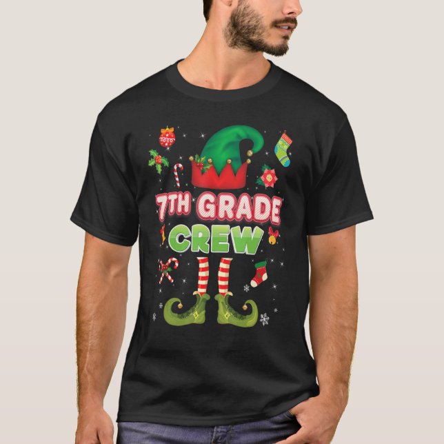 Grade Elf Crew Weihnachten Weihnachtsfeier Sieben T-Shirt (Vorderseite)