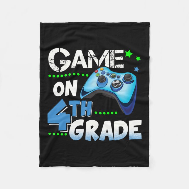 Grade Fun Game auf 4. Klasse Geschenk Fleecedecke (Vorderseite)