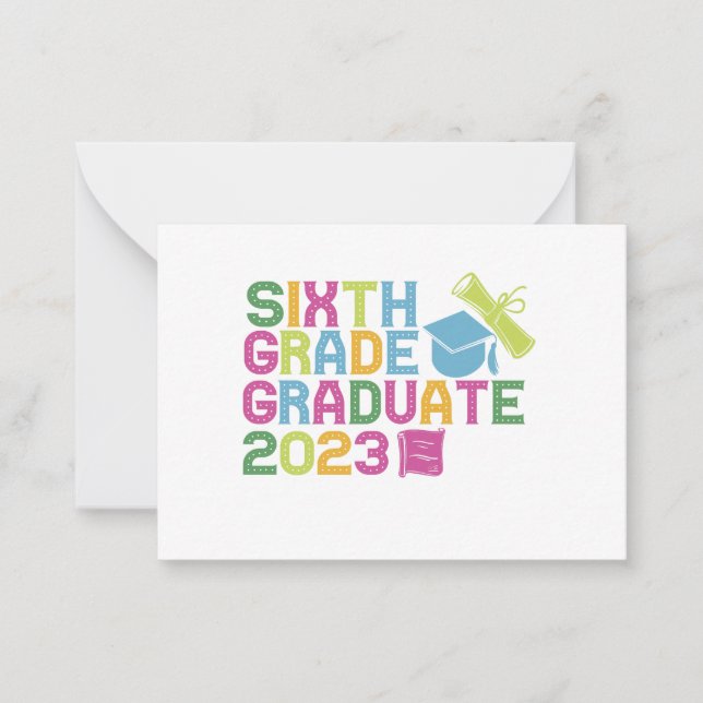 Grade Graduate 2023 Abschluss - Geschenk für einen Mitteilungskarte (Vorderseite)