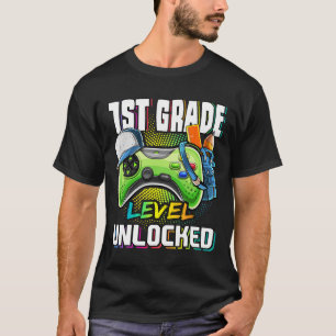 Grade Level Unlock Video Game Zurück zum Schuljung T-Shirt
