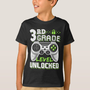 Grade Level Unlock Video Game Zurück zum Schuljung T-Shirt