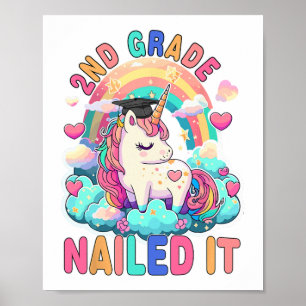 Grade Nail It Abschluss Girl Einhorn Graduate 2 Poster