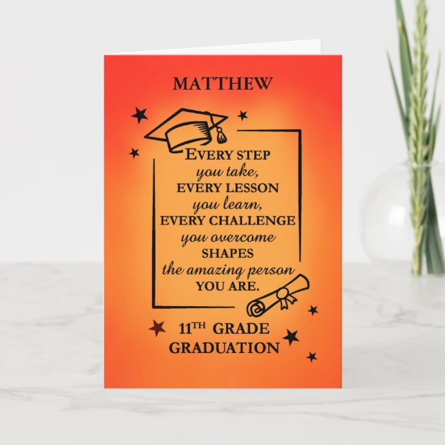 Grade Personalize Graduate Inspiration Karte (Vorderseite)