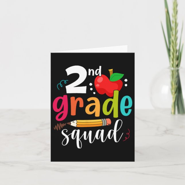 Grade Squad Fun Zurück zur Schule 2. Grader Lehrer Karte (Vorderseite)