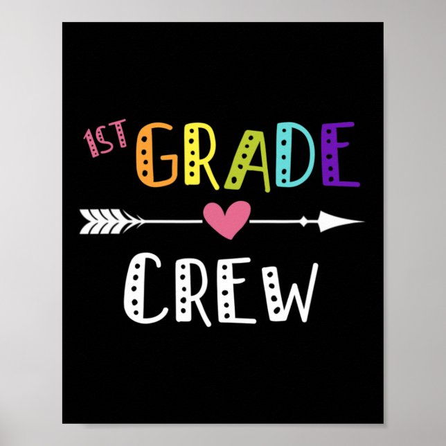 Grade Teacher First Day School 1. Crew Poster (Vorne)