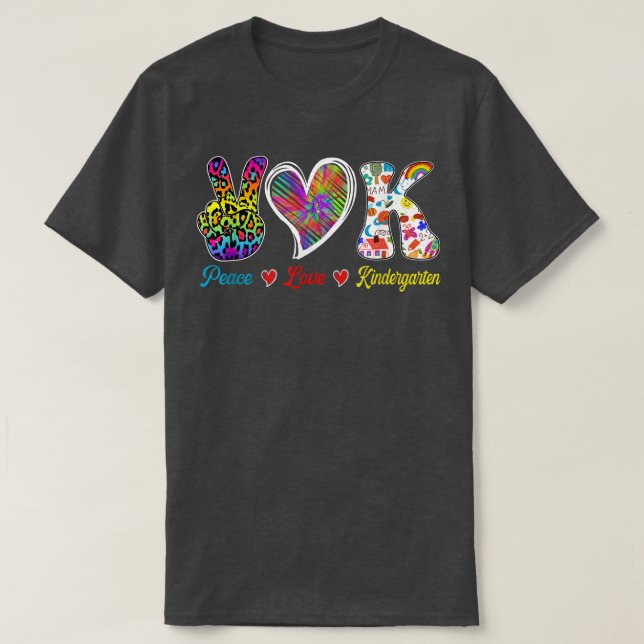Grade Teacher Peace Liebe Kindergarten Team Kinder T-Shirt (Design vorne)