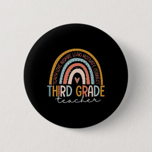 Grade Teacher Teach Liebe Inspirierte Boho Rainbow Button