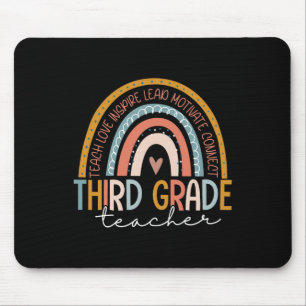 Grade Teacher Teach Liebe Inspirierte Boho Rainbow Mousepad