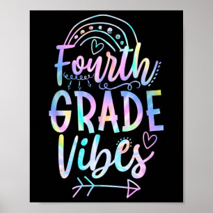 Grade Vibes Back to School Gefärbte Krawatte Lehre Poster