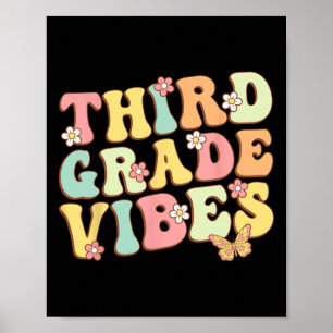 Grade Vibes Hallo Team 3. Klasse Lehrer Kinder Ret Poster