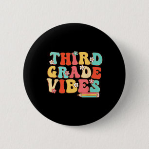 Grade Vibes Retro Groovy - 3. Klasse zurück nach S Button