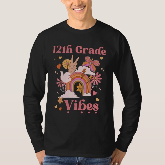 Grade Vibes School Groovy Retro Boho Rainbow T-Shirt (Vorderseite)