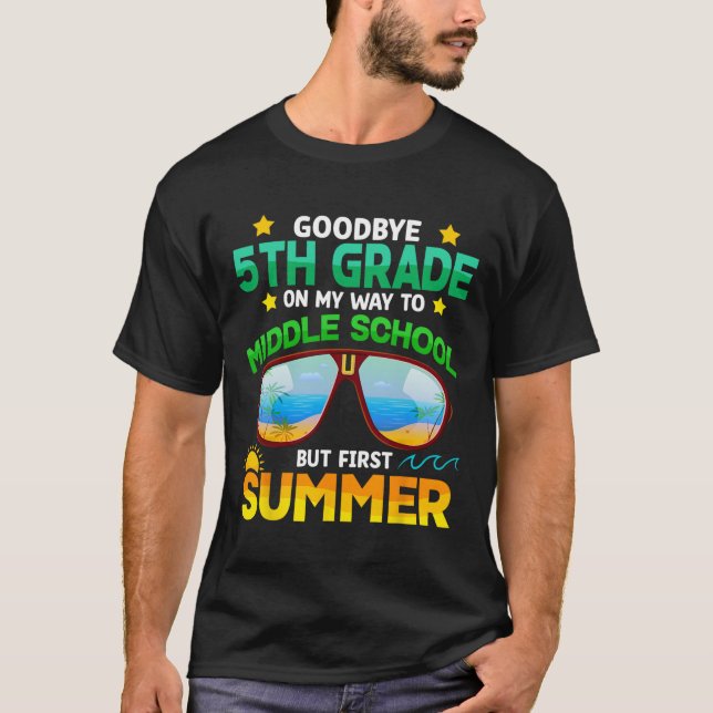 Grade Way to Middle School Grade erste Sommer Grad T-Shirt (Vorderseite)