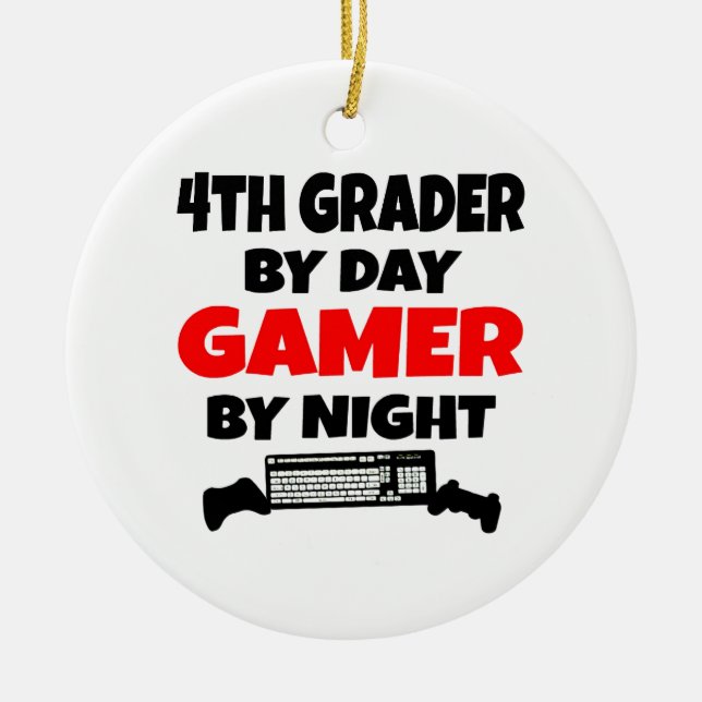 Grades by Day Gamer by Night Keramik Ornament (Vorne)