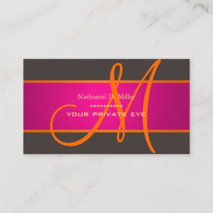Gradiant Fuschia + Orange Monogram DIY Hintergrund Visitenkarte