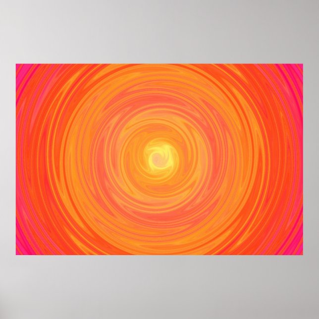 Gradient 60 - Psychedelisch, orange gelb Poster (Vorne)