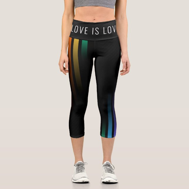Gradient Abstrakt Rainbow Pattern Prix Capri Leggings (Vorderseite)