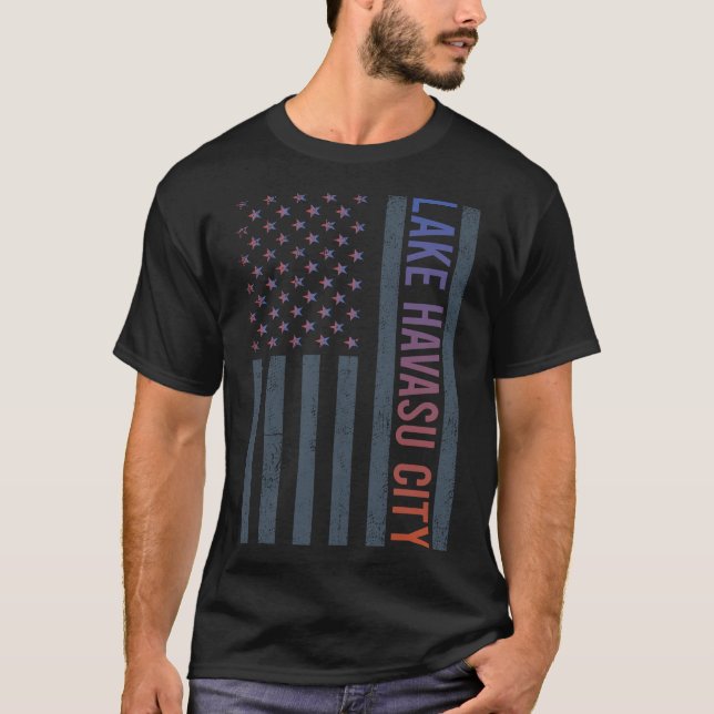 Gradient American Flag Lake Havasu City T-Shirt (Vorderseite)