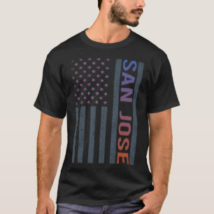 Gradient American Flag San Jose T-Shirt