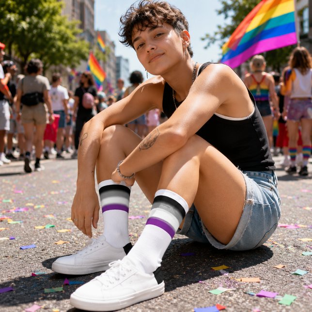 Gradient Asexuelle Pride-Flagge Socken (Von Creator hochgeladen)