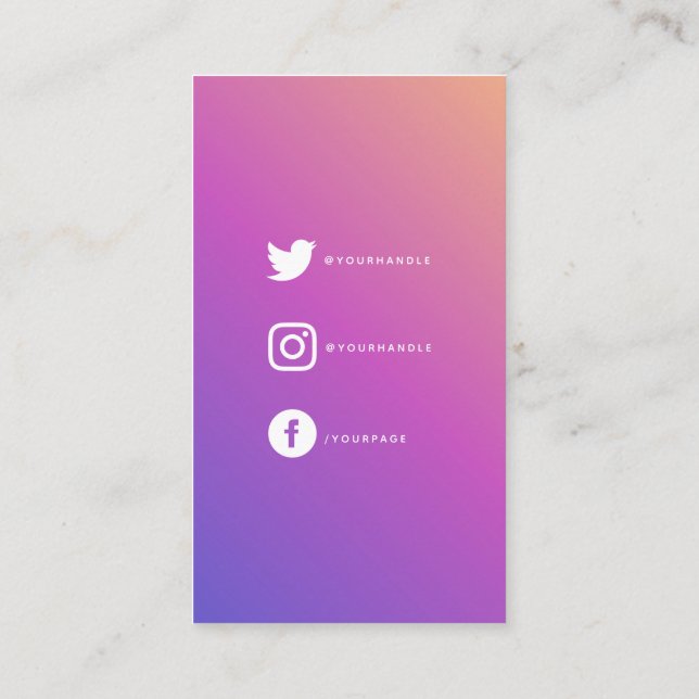 Gradient aus Liebe Herz Silhouette Umschließung Begleitkarte (Rückseite)