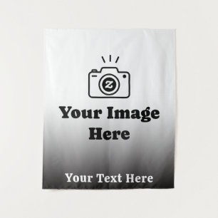 Gradient Benutzerdefinierter Text und Bild Wandteppich