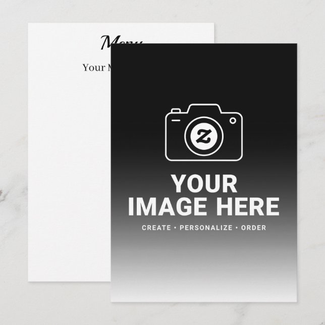 Gradient Bild und Text Menükarte (Vorne/Hinten)