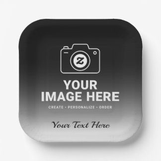Gradient Bild und Text Pappteller