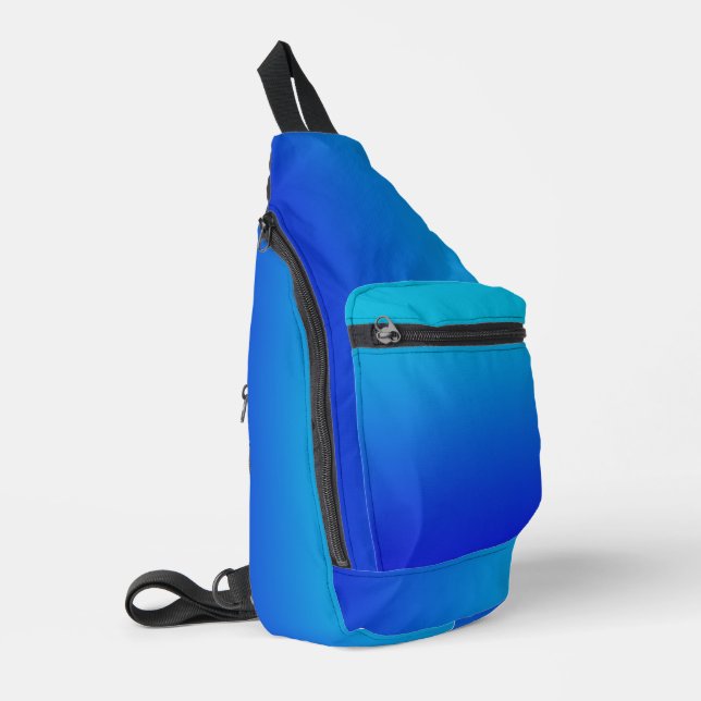 Gradient Blau bis Türkis Crossbody Bag (Linke Seite)