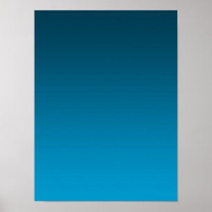 Gradient Blau - hell bis tief Stimmungs-Hintergr Poster