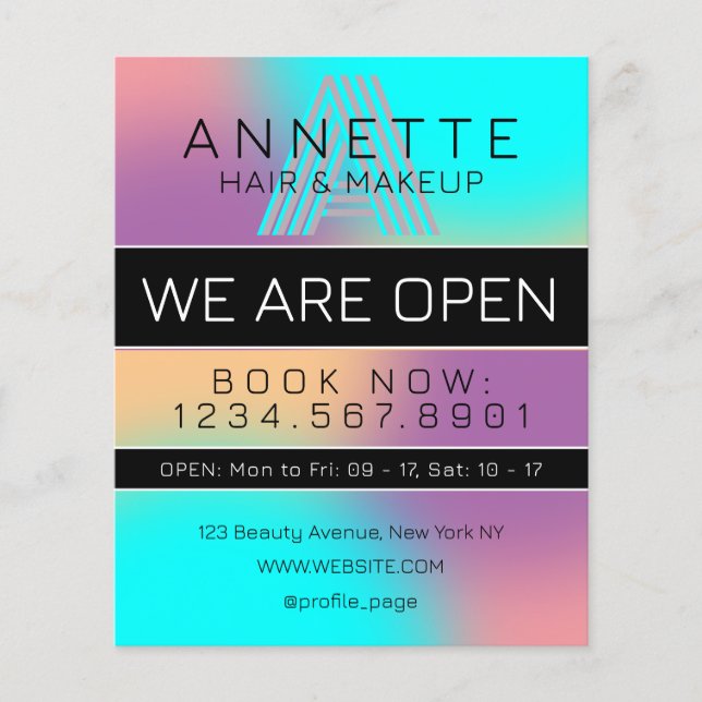 Gradient blau lila und schwarz Flyer (Vorne)