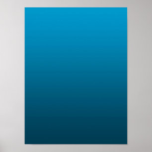 Gradient Blau - tief zu hell Stimmungs-Hintergru Poster