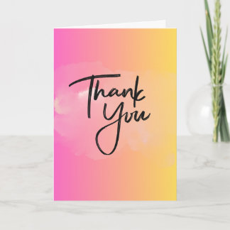 Gradient Bloom Thank You Folded Greeting Card Karte