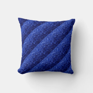 Gradient Blue Glitzer Stripes Kissen