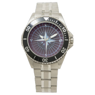 Gradient Blue Nautical Compass Armbanduhr