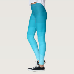 Gradient Blue Polygonal Leggings