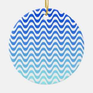 Gradient Blue Waves Keramikornament