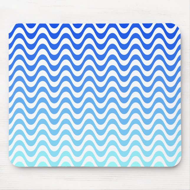 Gradient Blue Waves Mousepad (Vorne)