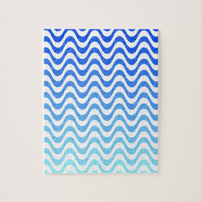 Gradient Blue Waves Puzzle (Vertikal)