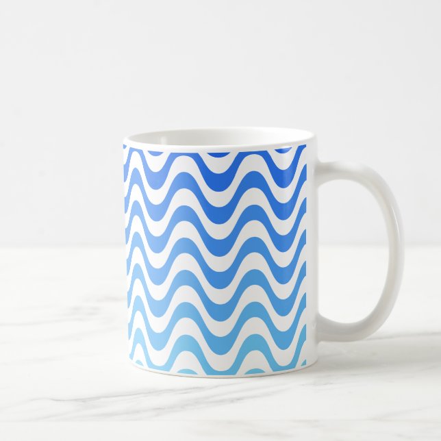 Gradient Blue Waves Tasse (Rechts)