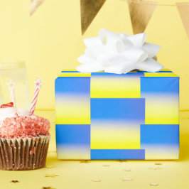 Gradient Blue & Yellow Geometric Ukraine Inspirier Geschenkpapier